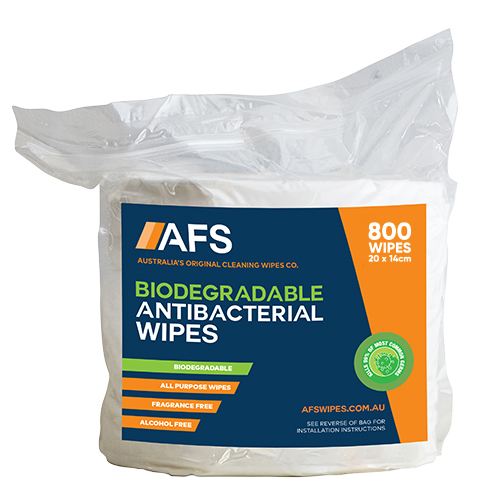 AFS BIODEGRADABLE ANTIBACTERIAL CLEANING WIPES 800/ROLL Cleaning